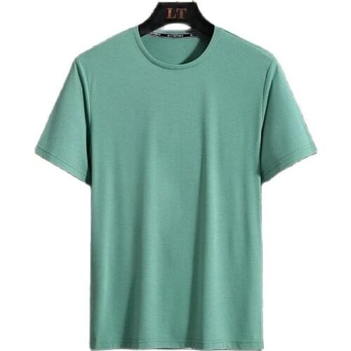 High quality summer men cotton t-shirt short sleeve simple plus size 8XL 9XL 68 70 casual loose oversize tees home green tshirt