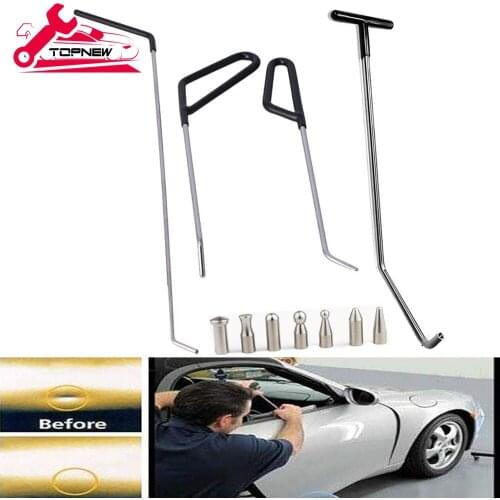 Paintless Dent Repair Tools 4 Pieces of Dent Removal Repair Rods Style Rods Tool for Car Body Hail Damage Door Dent Removal