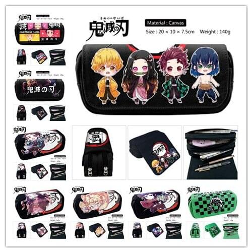 IVYYE Kimetsu no Yaiba Anime Cosmetics Bags Zipper School Pencil Case Storage Pen Bag Large-capacity Stationery Unisex New Gifts