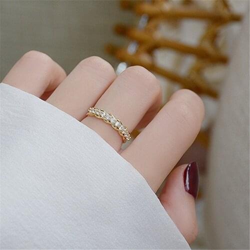 Zeojrlly 2020 New Fashion Female Women Metal Party Trendy Geometric Wedding Bands Bezel Setting All Compatible Rings Jewelry