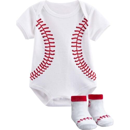 Newborn Boy Cosplay Costume Baseball Bodysuit Outfits Baby Halloween Costumes for Baby Summer Shorts Sleeve Clothes