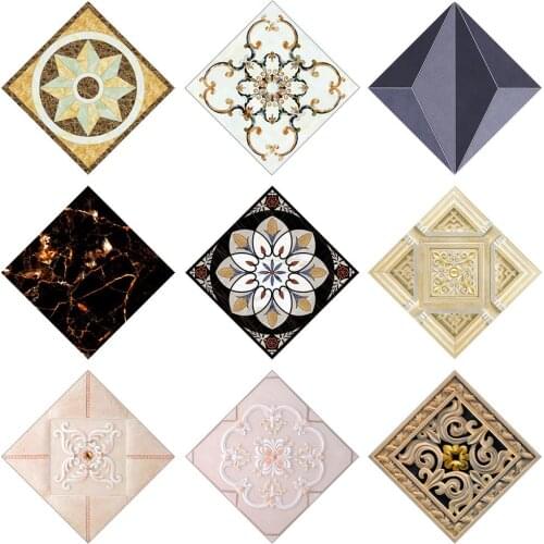Hot 10Pcs Kitchen Bathroom Self-adhesive PVC Waterproof Floor Tile Diagonal Sticker