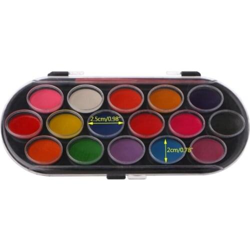 16Pcs Watercolor Palette Brush Set Painting Tray Craft Drawing Art Mini Kid Gift 2XPF