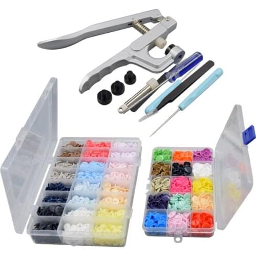 Plastic Snaps Hand Pliers Tool Set 150/240Set T5 12mm KAM Snap Fastener Kit For Sewing Matte Size 20 Round Macaron Color NEW