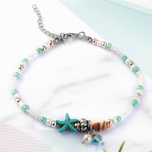 Shell Anklet Beads Starfish Anklets For Women Fashion Vintage Handmade Sandal Statement Bracelet Foot Boho Jewelry