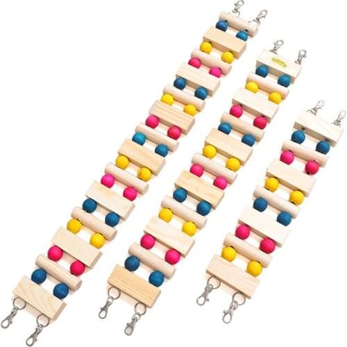 3 Size High Quality Funny Pet Mouse Hamster Rat Ladder Hanging Wood Bridge Pet Gerbil Parrot Hanging Wooden Swing Toys