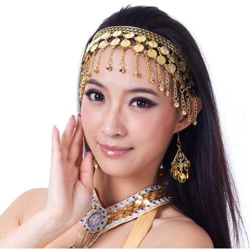 Women Belly Dance Dancing Coins Tassels Gypsy Headband Head Band Head Chain