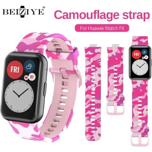 Rubber Strap For Huawei Watch Fit Camouflage Silicone Wristband Bracelet For Hauwei Watch Fit Smart Watch Sport Band Accessories