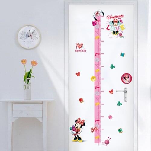 Cartoon Mickey Minnie Growth Chart Wall Stickers For Kids Baby Nursery Bedroom Height Measure Decorative Home Decals Diy Decor