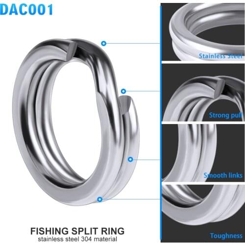 Fishing Split Rings 100pcs For Crank Hard Bait Silver Stainless Steel 3#-8# Double Loop Split Open Carp Tool Fishing Accessories