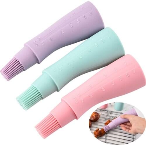 Silicone Oil Bottle Barbecue Brush With Cap Oil Brush With Scale Bread Cake Butter Bread Pastry Brush BBQ Accessories Grill Tool