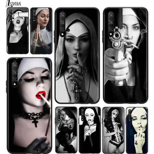 Sexy Nun Sister For Huawei Honor 7C 7A 7S 8 8A 8X 8C 8S 9 9S 9X 9N 9A 9C 9i Pro Lite Silicone Black Soft Phone Case