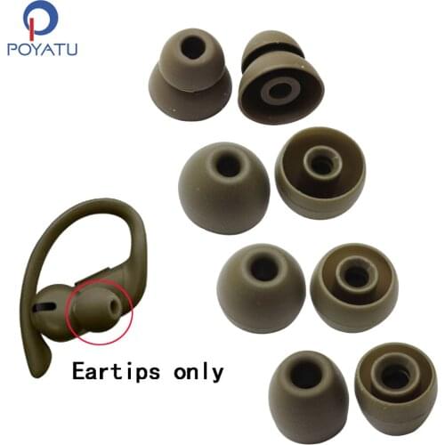 POYATU Replacement Eartips For Powerbeats Pro Wireless Sports Earhook Earphones Ear Tips For PowerbeatsPro Gel Earbud