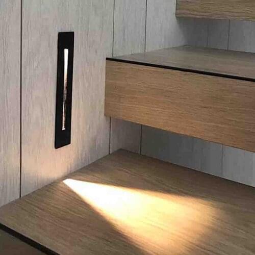 3W Outdoor Led Step Stair Light AC85-265V Waterproof Recessed Wall Corner Light Modern Corridor Fence Stairway Wall Lamps