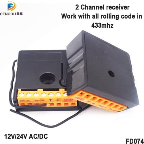 433Mhz Universal Wireless Remote Control Switch DC12V/24V 2CH relay Receiver Module RF Garage Door Receiver