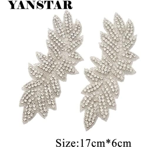 YANSTAR 10PCS Handmade Rhinestones Appliques For Wedding Dress BeltRhinestones Appliques Accessories YS933
