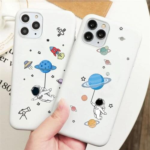 Space Astronaut Cases For Samsung Galaxy A52 A72 A02 A32 A12 A50 A51 A21S A71 A70 A20e A31 A40 A41 A81 Cute Cartoon Funny Fundas
