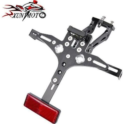 Motorcycle Parts Frame Rear Adjustable License Plate Mount Holder Bracket Lamp For KAWASAKI 2009-2016 ZX6R 2008 2009 2010 ZX10R