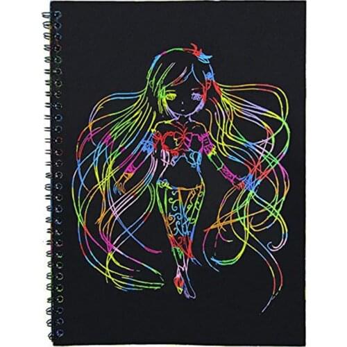 1pcs Colorful Dazzle Scratch Note Sketchbook Paper Note Book DIY Drawing Toys Scraping Painting Kid Doodle Educational Toy #20