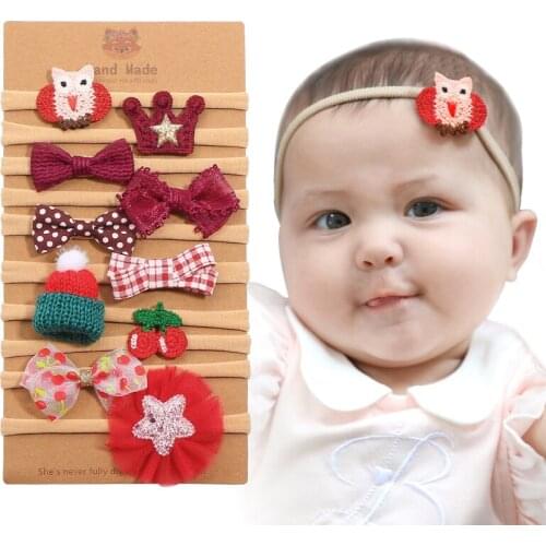 10pcs/lot Fashion Cute Children No Trace Hairband Newborn Shooting Photo Fashion Bow Headbands Hair Accessories