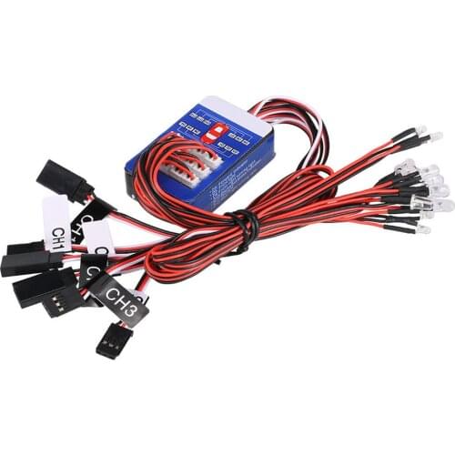 12 LED Lighting Kit Steering Brake Simulation Flash Light For 1/10 Scale Models RC Car Yokomo Tamiya HSP HPI AXIAL Traxxas