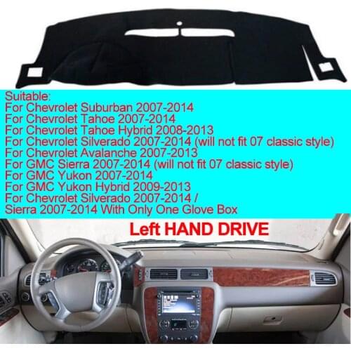 2 Layer Car Auto Dash Mat Dashboard Sunshade Cover Carpet Cape For Chevrolet Tahoe Suburban 2007-2012 GMC Sierra Yukon Silverado