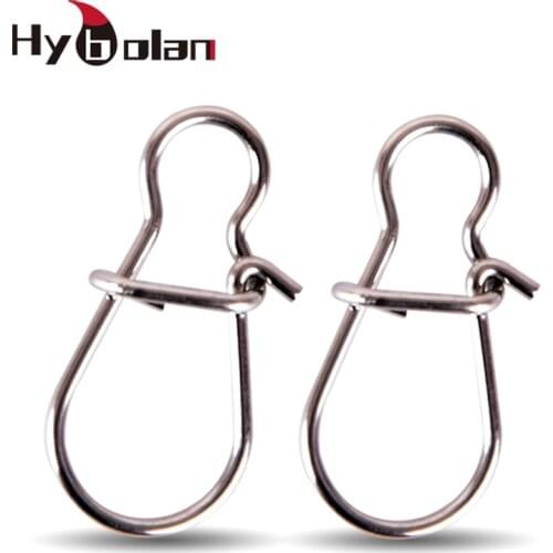 20pcs Fishing Connector pin Fast Clip Lock Snap Swivel Solid Rings Safety Snaps Fishing Hook Tool Stainless Steel Accessories