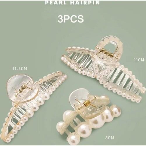 2020 Hair Clips&Pins Pearl Grasp Clip Bath Hair Catch Shark Crab Clip Elegant Hairgrip Barrettes Hair Accessories for Girl Women