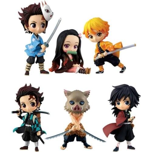 3pcs/set Demon Slayer Kimetsu no Yaiba Nezuko Figure Model Anime Kamado Tanjirou Figure Nezuko Cute Toys