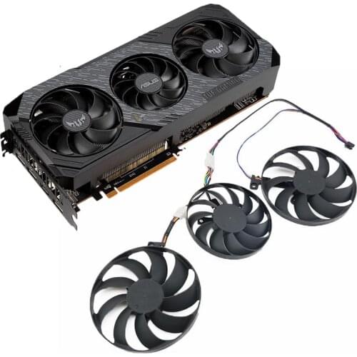 3PCS T129215BU FDC10H12D9-C Graphics card Fan for ASUS TUF Gaming X3 Radeon RX 5700 O8G EVO GAMING