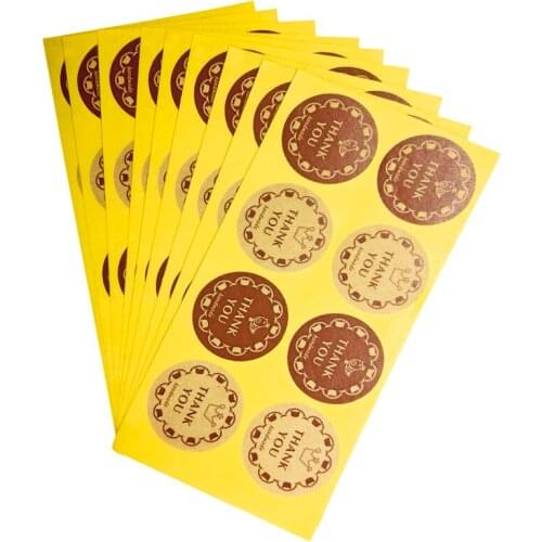 800PCS/lot Cute Little bird Round Kraft Paper Seal Sticker Thank You Stickers Packaging Label