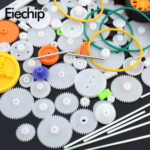 82pcs Plastic Gear Toy Accessories,Crown gear,Single-and Double-gear,Worm Shaft Gear,kinds of Gears DIY,for Toy Car Parts