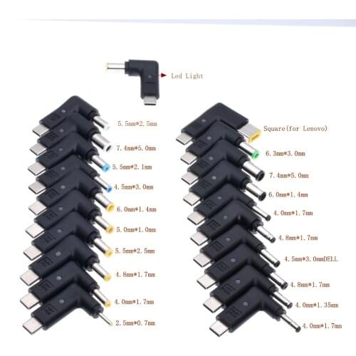 Dc Power Adapter Plug Converter LED Connector USB Type C Verlengkabel Snoer voor Lenovo Asus Dell Acer Laptop Notebook lader