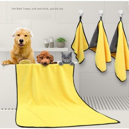 Pet Bath Towels Dog Accessories Super Absorbent Clean Up Fiber Towel Pet Dogs Soft Lint-free Quick-drying Large Thick Bath Towel