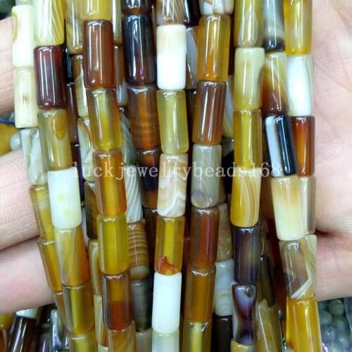 Free Shipping Fashion Jewelry 6x12mm Beautiful Brown Veins Stripes Carnelian Barrel Loose Beads 15.5" FG6910