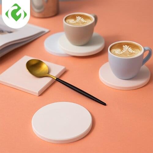 Coaster Quickly Drying Home Diatom Mud Cup Mat Anti-hot Coaster Square Round Waterproof Cup Mat For Household Hotel GUANYAO