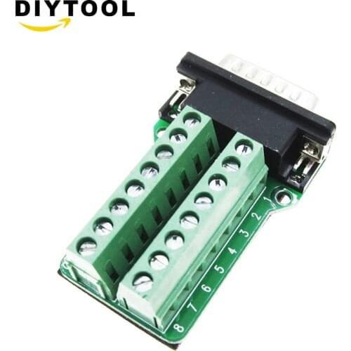 D-SUB DB15 VGA Male 2Row 15Pin Plug to Terminal PCB Board Connectors