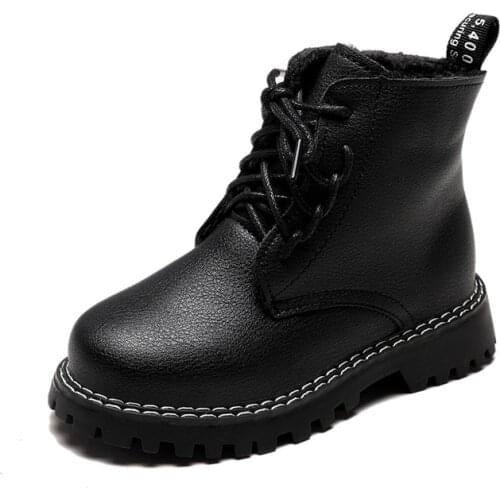 Children Fashion Boots Winter Wool Teen Girls Chelsea Boot With Zip Big Boys Snow Boots PU Leather Sneakers Baby Kids Russian