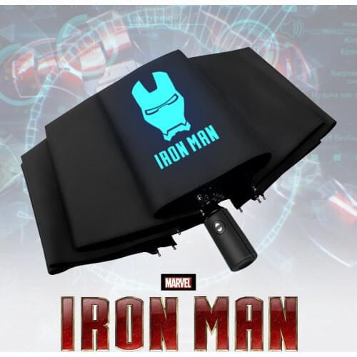 Disney Marvel Avengers Alliance Umbrella Iron Man Personality Fully Automatic Folding Umbrella clear umbrella Pongee Adults