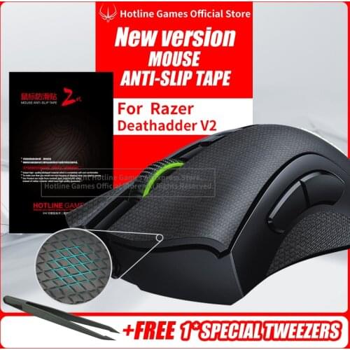 Hotline Games Mouse Anti-Slip Tape for Razer Deathadder V2 Mouse Sweat Resistant Pads Mouse Side Anti-Slip Stickers Mouse Skates