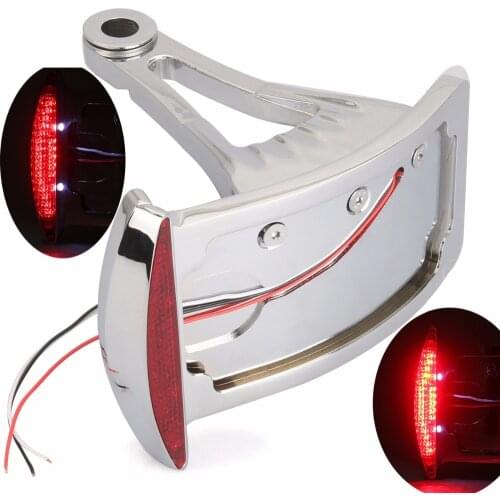 Chromed side mount license plate Curved bracket tail light For harley Sportster Bobber V-ROD motorcycle