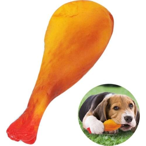 Pet Dog Toy Interactive Teeth Clean Pet Squeaky Toy Puppy Dog Chicken Leg Shape Sound Squeak Chewing Interactive Toy Pet Supplie