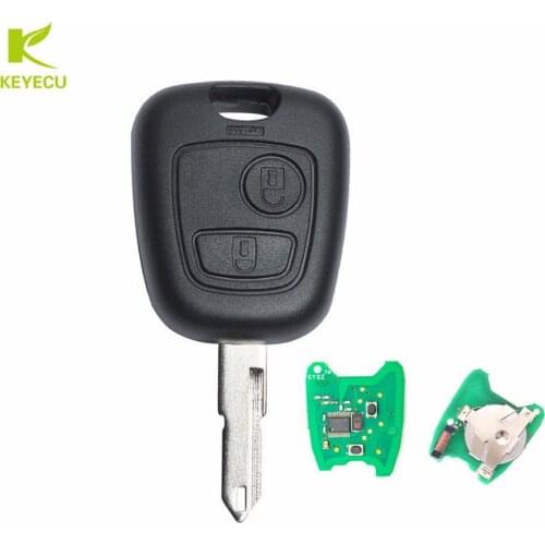 KEYECU KYDZ Remote Key 2 Button 433MHz Transponder Key with PCB Battery with ID46 Chip for Peugeot 206