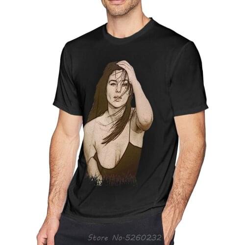 Monica Bellucci T Shirt Monica Bellucci T-Shirt Funny Cotton Tee Shirt 5x Graphic Male Short Sleeves Tshirt Streetwear