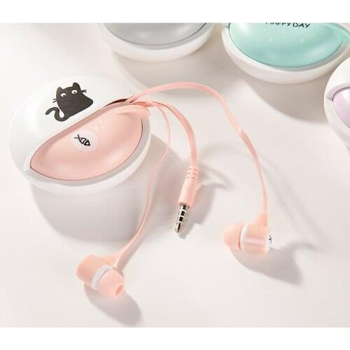 New Lovely Creative Cartoon Cute Cat Ear 3.5mm Jack Wired In-ear Headphones Childs Earphone With Mic For IOS Android