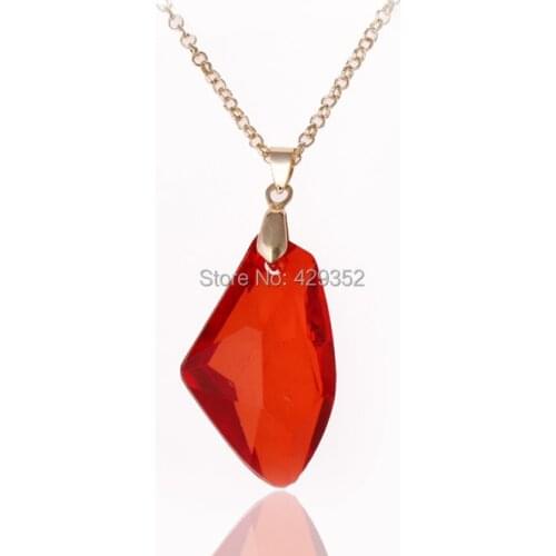 Wholesale Movie Jewelry The Sorcerers Red Crystal Magic Philosophers Stone Necklace Fashion Popular Jewelry 20PCS/LOT