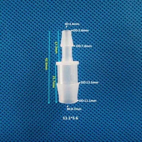 11.1mm to 5.6mm Plastic Pipe Fitting Pagoda Barbed Straight Reducing Hose Connector Tube Joint for Garden