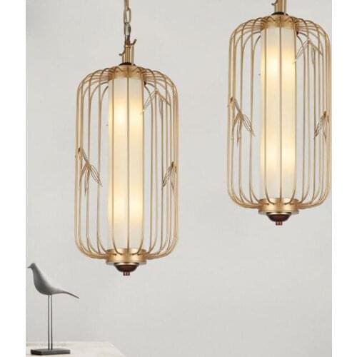 Chinese style simple bird cage chandelier Chinese style living room corridor restaurant chandelier New Chinese style living room