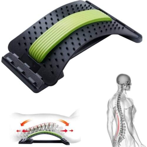 Back Stretch, Multi-level Lumbar Back Equipment Massager Magic Stretch for Pain Relief, Relaxation Spine Back Stretching Device