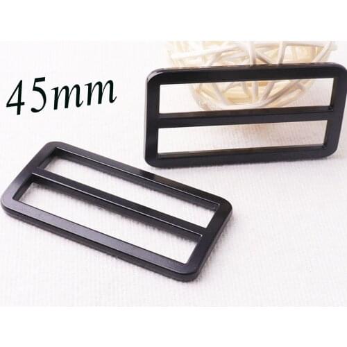 6 PCS Black Slider Buckle Slide Adjustable webbing Purse Bag Handbag Clothes Strap Keeper 45mm Buckle high quality